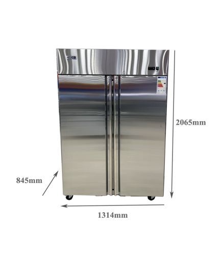 Armario Frigorífico Vertical Inox Ventilado Con 2 Puertas 1240L, -2 ℃ ~ 8 ℃, 350W, 1965*750*1930MM