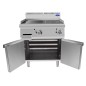 Plancha 1/2 Estriada Dcha - De Gas Natural Con 2 Puertas 14KW Serie 700 - 800X700X1085MM - 2X7Kw