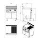 Plancha 1/2 Estriada Dcha - De Gas Natural Con 2 Puertas 14KW Serie 700 - 800X700X1085MM - 2X7Kw