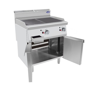 Plancha Lisa De Gas Natural Con 2 Puertas 14KW Serie 700 - 800X700X1085MM