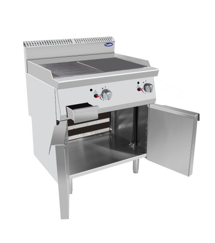 Plancha Lisa De Gas Natural Con 2 Puertas 14KW Serie 700 - 800X700X1085MM