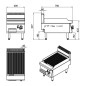 Plancha Gas Natural Estriada 7kW 40x70x59.7cm
