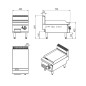 Plancha Gas Natural Lisa 7kW 400x700x547mm