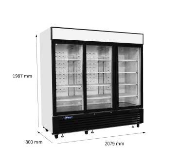 Armario Refrigerador Ventilado Para Bebidas Capacidad 2050L con 3 Puertas De Cristal 0°/ +8°C