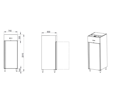Frigogrífico Congelador Vertical 1P 670L 600W 730×805×2065MM