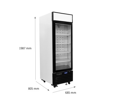 Armario Refrigerador Para Bebidas Ventilado  Capacidad 610L De 1 Puerta De Cristal 0°/ +8°C