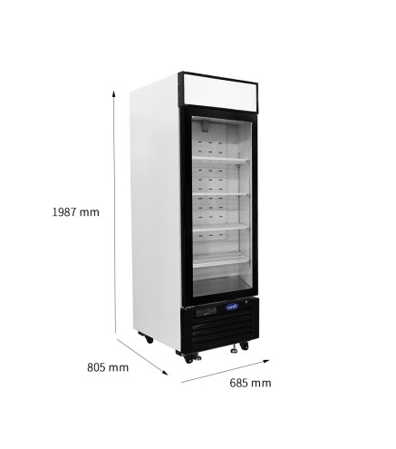 Armario Refrigerador Para Bebidas Ventilado  Capacidad 610L De 1 Puerta De Cristal 0°/ +8°C