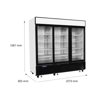 Congelador Mural 2050L 3 Puertas Cristal