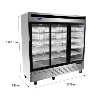 Armario Frigorífico Ventilado Capacidad 2050L Con 3 Puertas De Cristal 0°/ +8°C