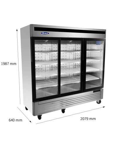 Armario Frigorífico Ventilado Capacidad 2050L Con 3 Puertas De Cristal 0°/ +8°C