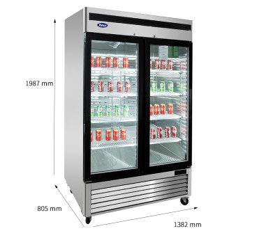 Armario Frigorífico Cristal Ventilado Capacidad 1300L Con 2 Puertas De Cristal 0°/ +8°C