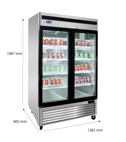Armario Frigorífico Cristal Ventilado Capacidad 1300L Con 2 Puertas De Cristal 0°/ +8°C