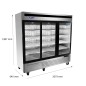 Armario Frigorífico Congelador Cristal- Ventilado - Capacidad 2050L - 3 Puertas De Cristal -18°/-20°C Armario Frigorífico Congelador Cristal- Ventilado - Capacidad 2050L - 3 Puertas De Cristal -18°/-20°C
