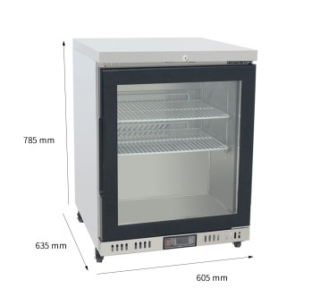 Armario Frigorífico TN Mini Puerta Cristal 620X675X870Mm -2°/+8°C