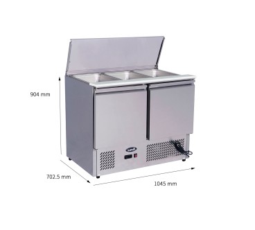 Saladette Mesa Ensaladas 104cm 2 Puertas & 3 GN1/1