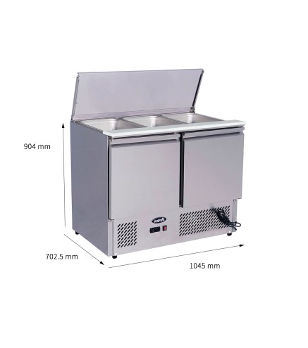 Mesa Refrigeración Y Ensaladera Abatible (3XGN1/1) - 2 Puertas - Capacidad 300L 2°/+8°C 1045X700X918MM