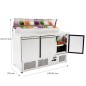 Mesa Refrigeración Y Ensaladera 8xGN1/6 - 3 Puertas Capacidad 380L 2°/+8°C 1365X700X1070MM Mesa Refrigeración Y Ensaladera 8xGN1/6 - 3 Puertas Capacidad 380L 2°/+8°C 1365X700X1070MM
