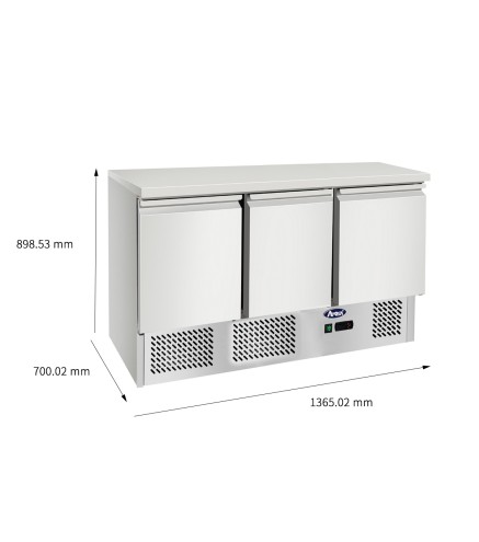Mesa Fría de Trabajo y ensaladas 3 Puertas 380L