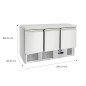 Mesa Refrigeración Y Ensaladera Con 3 Puertas Capacidad 380L 2°/+8°C 1365X700X910MM Mesa Refrigeración Y Ensaladera Con 3 Puertas Capacidad 380L 2°/+8°C 1365X700X910MM