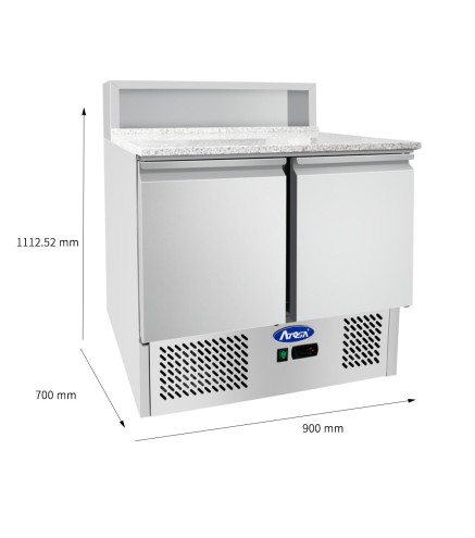 Saladette Mármol 90cm 2 Puertas 300L 90x70x111.2cm