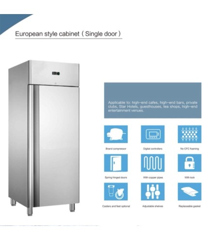 Congelador Vertical Inox Ventilado De 1 Puerta 610L , -18 ℃ ~ 25 ℃, 590W, 740*830*2010MM