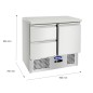Mesa Refrigeración Y Ensaladera Con 1 Puerta y 2 Cajones Capacidad 300L 2°/+8°C 900X700X898MM Mesa Refrigeración Y Ensaladera Con 1 Puerta y 2 Cajones Capacidad 300L 2°/+8°C 900X700X898MM
