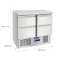 Mesa Refrigeración Y Ensaladera Con 4 Cajones Capacidad 300L 2°/+8°C 900X700X898MM