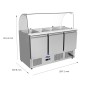 Mesa Refrigeración Y Ensaladera Repisa de Cristal Redondo Con 3 Puertas Capacidad 380L 2°/+8°C 1365X700X1330MM Mesa Refrigeración Y Ensaladera Repisa de Cristal Redondo Con 3 Puertas Capacidad 380L 2°/+8°C 1365X700X1330MM