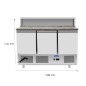 Mesa Refrigeración Y Ensaladera de Mármol 7xGN1/3 - Con 3 Puertas Capacidad 380L 2°/+8°C 1365X700X1140MM Mesa Refrigeración Y Ensaladera de Mármol 7xGN1/3 - Con 3 Puertas Capacidad 380L 2°/+8°C 1365X700X1140MM