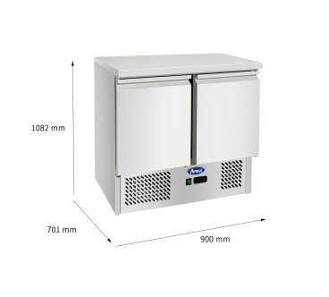 Saladette mesa refrigerada 90x70x89.8cm 2 Puertas 300L