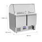 Mesa Refrigeración Y Ensaladera Repisa de Cristal Redondo Con 2 Puertas Capacidad 300L 2°/+8°C 900X700X160MM Mesa Refrigeración Y Ensaladera Repisa de Cristal Redondo Con 2 Puertas Capacidad 300L 2°/+8°C 900X700X160MM