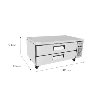 Mesa Baja Refrigerada Ventilada 2 Cajones - Capacidad  235L 2°/+8°C 1323X815X514MM