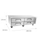 Mesa Baja Refrigerada Ventilada 4 Cajones - Capacidad 340L 2°/+8°C 1840X815X514MM Mesa Baja Refrigerada Ventilada 4 Cajones - Capacidad 340L 2°/+8°C 1840X815X514MM