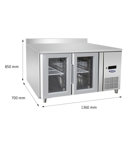 Mesa Refrigerada 1.36m 2 Puertas Cristal 280L