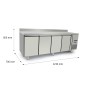 Mesa Congelador Acero Inox Ventilado Con 4 Puertas con Tope - Capacidad 560L -22°/-18°C 2230X700X850+100MM Mesa Congelador Acero Inox Ventilado Con 4 Puertas con Tope - Capacidad 560L -22°/-18°C 2230X700X850+100MM