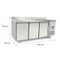 Mesa Congelador Acero Inox Con 4 Puertas con Tope - Capacidad 560L -22°/-18°C 2230X700X850+100MM Mesa Congelador Acero Inox Con 4 Puertas con Tope - Capacidad 560L -22°/-18°C 2230X700X850+100MM