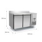 Mesa Congelador Acero Inox Ventilado Con 2 Puertas con Tope - Capacidad 280L -22°/-18°C 1136X700X850+100MM Mesa Congelador Acero Inox Ventilado Con 2 Puertas con Tope - Capacidad 280L -22°/-18°C 1136X700X850+100MM