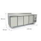 Mesa Refrigerada Acero Inox Ventilada - 4 Puertas con Tope - Capacidad 560L -2°/+8°C 2230X700X850+100MM Mesa Refrigerada Acero Inox Ventilada - 4 Puertas con Tope - Capacidad 560L -2°/+8°C 2230X700X850+100MM
