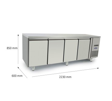 Mesa Refrigerada 2.23m 4P Inox 480L -2°/+8°C