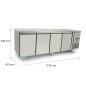 Mesa Refrigerada Acero Inox Ventilada Con 4 Puertas - Capacidad 480L -2°/+8°C 2235X600X850MM Mesa Refrigerada Acero Inox Ventilada Con 4 Puertas - Capacidad 480L -2°/+8°C 2235X600X850MM