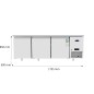 Mesa Refrigerada Acero Inox Con Tope Ventilada Con 3 Puertas - Capacidad  360L -2°/+8°C 1795X600X850MM