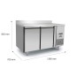 Mesa Refrigerada Acero Inox Con Tope Ventilada Con 2 Puertas - Capacidad 280L -2°/+8°C 1360X700X850+100MM Mesa Refrigerada Acero Inox Con Tope Ventilada Con 2 Puertas - Capacidad 280L -2°/+8°C 1360X700X850+100MM