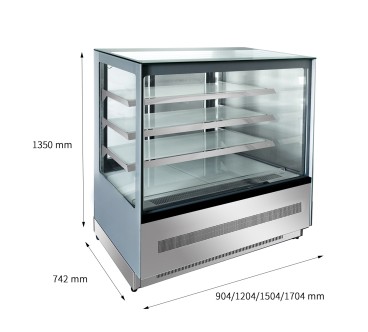 Vitrina Pasteles Refrigerada Cuadrada 170x75x140CM