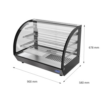 Vitrina Caliente Cristal Curvado De 125L  900×580×678MM 30～90℃