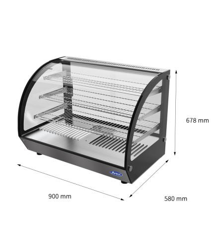 Vitrina Caliente Cristal Curvado De 125L  900×580×678MM 30～90℃