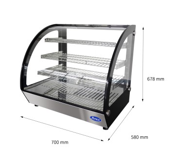 Vitrina Caliente Cristal Curvado De 100L  700×580×678MM 30～90℃