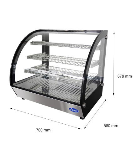 Vitrina Caliente Cristal Curvado De 100L  700×580×678MM 30～90℃