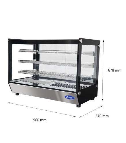 Vitrina Caliente Rectangular De 160L  900×580×678MM 30～90℃