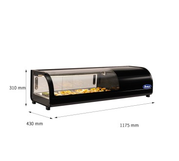 Vitrina Refrigerada Sushi 117cm 50L 4xGN1/3 2-8°C