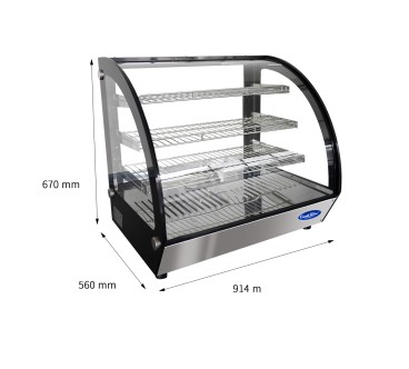 Vitrina Refrigerada De Sobremesa Frontal Cristal Redonda Ventilada 915*560*670MM